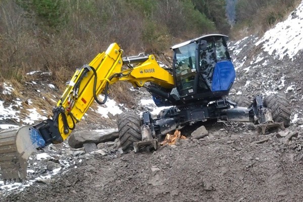 Schreitbagger im Einsatz